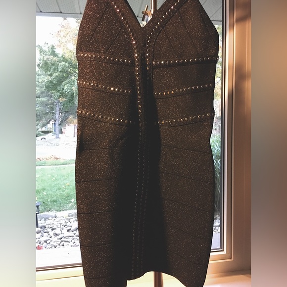 BEBE black sparkly mini dress. - Picture 9 of 11